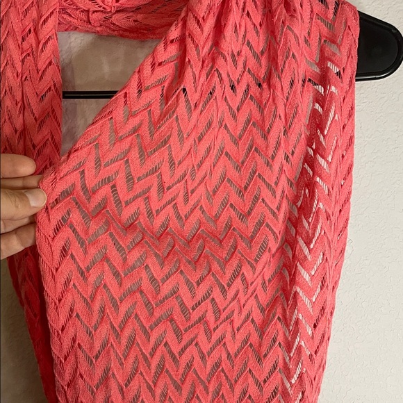 Pink Chevron Infinity Scarf - Picture 2 of 4